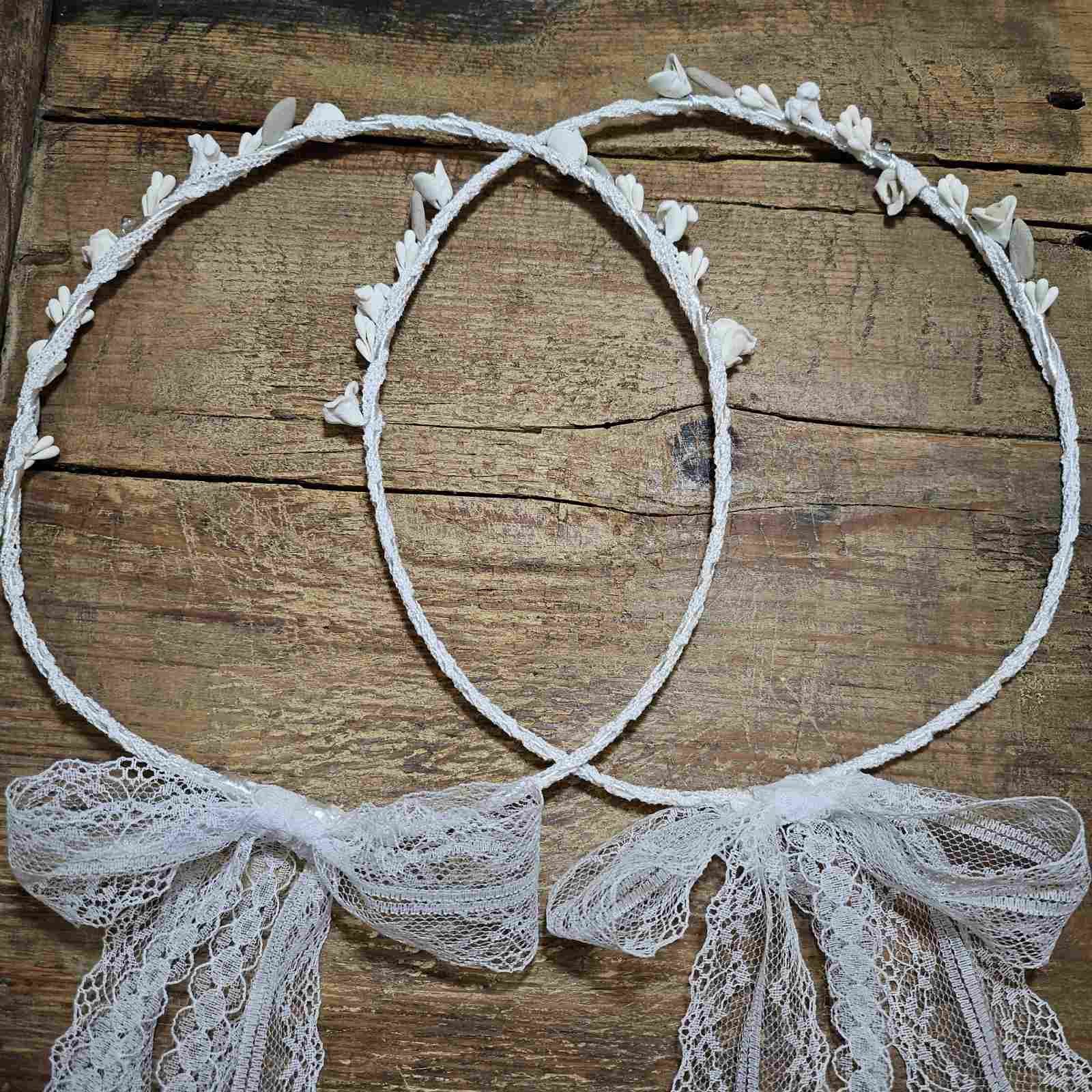 Στέφανα Γάμου με Πορσελάνινα Μπουμπούκια και Δαντέλα 1 πορσελάνινα στέφανα γάμου