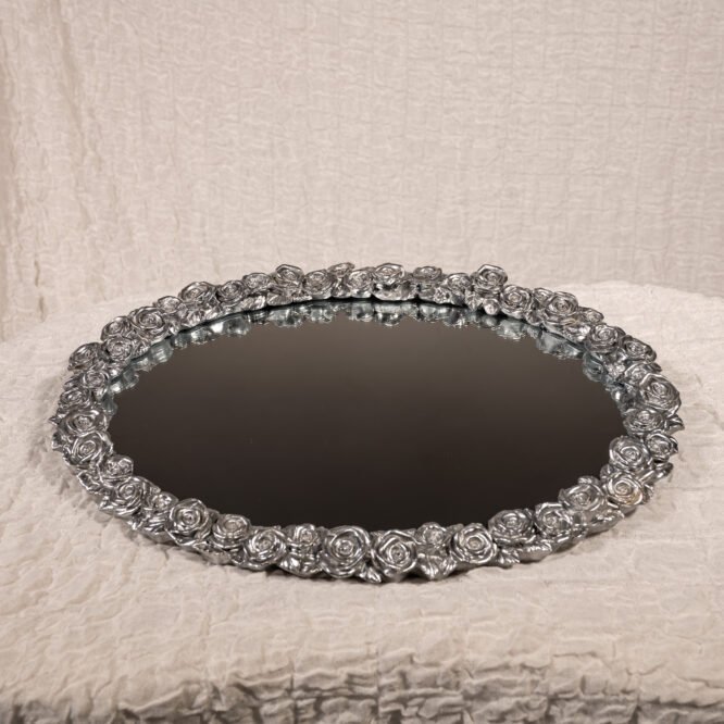 Λαμπερό Σετ Γάμου με Καράφα και Ποτήρια σε Δίσκο Καθρέφτη 3 Σετ γάμου δίσκος καράφα ποτήρι