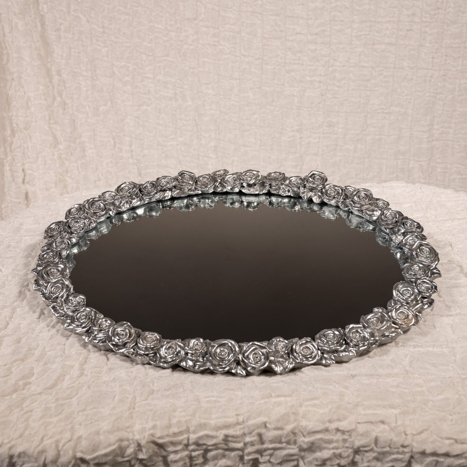 Λαμπερό Σετ Γάμου με Καράφα και Ποτήρια σε Δίσκο Καθρέφτη 2 Σετ γάμου δίσκος καράφα ποτήρι