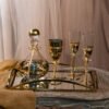 Λάμψη Χρυσού – Σετ Καράφας & Ποτηριών 5 Σετ γάμου σε χρυσή απόχρωση
