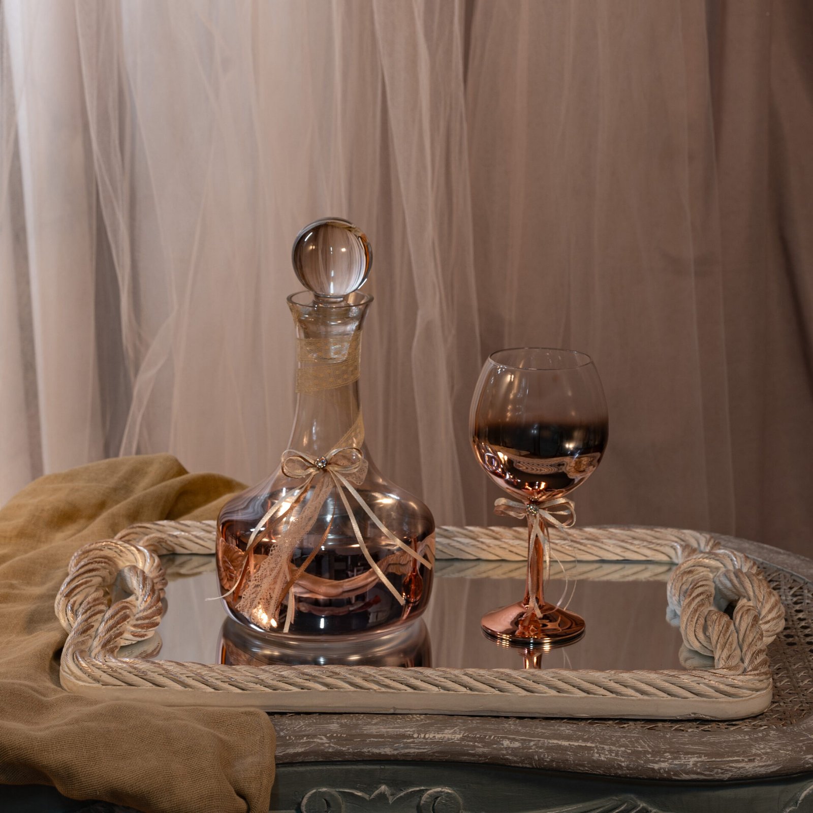 Η Κομψότητα του Ροζ Χρυσού 1 Ολοκληρωμένο σετ γάμου με καθρέφτη