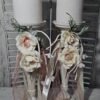 “Κεριά Γάμου με Λουλούδια Vintage Ροζ και Δαντέλα – Romantic Wedding Candles” 3 κερ4