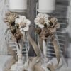 “Κεριά Γάμου Rustic με Λινάτσα και Δαντέλα – Boho Wedding Candles” 2 κερ5