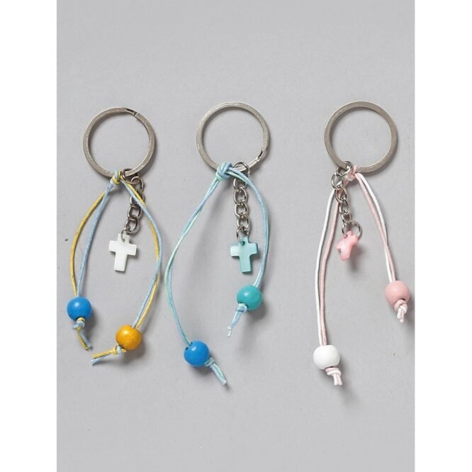 Μαρτυρικά Βάπτισης Μπρελόκ με Σταυρό & Χάντρες