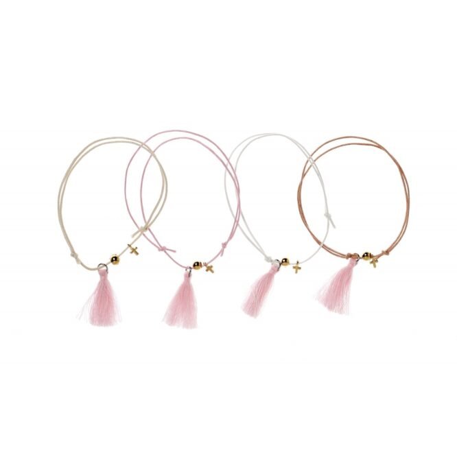 Μαρτυρικά Βάπτισης Βραχιόλι με Φουντίτσα & Χρυσό Σταυρό