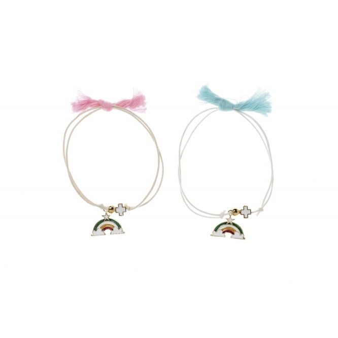 Μαρτυρικά Βάπτισης Βραχιόλι με Ουράνιο Τόξο & Σταυρουδάκι