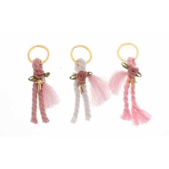 Μαρτυρικά Βάπτισης με Σταυρό, Τριανταφυλλάκι & Κορδόνι