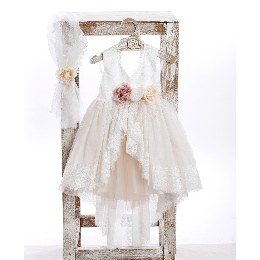Little Angel Dress – Βαπτιστικό με Χειροποίητα Λουλούδια 1 Little Angel Dress – Βαπτιστικό με Χειροποίητα Λουλούδια