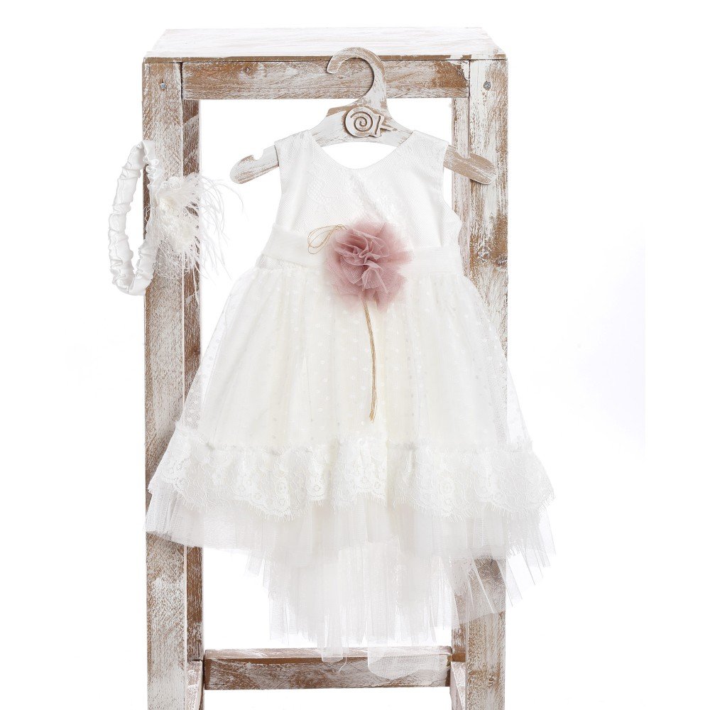 Rose Blossom – Ρομαντικό Βαπτιστικό με Δαντέλα & Τούλι 1 Rose Blossom – Ρομαντικό Βαπτιστικό με Δαντέλα & Τούλι