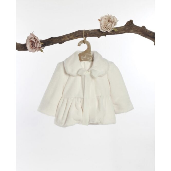 Παλτό Βάπτισης  Εκρού με Κορδέλα – Winter Elegant Coat