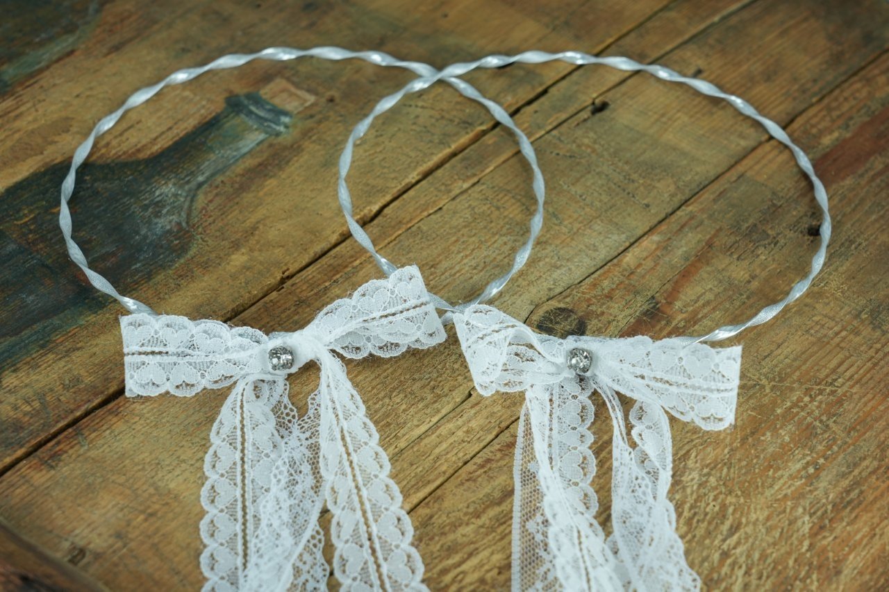 Χειροποίητα Στέφανα Γάμου με Δαντελένιο Δέσιμο 1 Χειροποίητα Στέφανα Γάμου με Δαντελένιο Δέσιμο