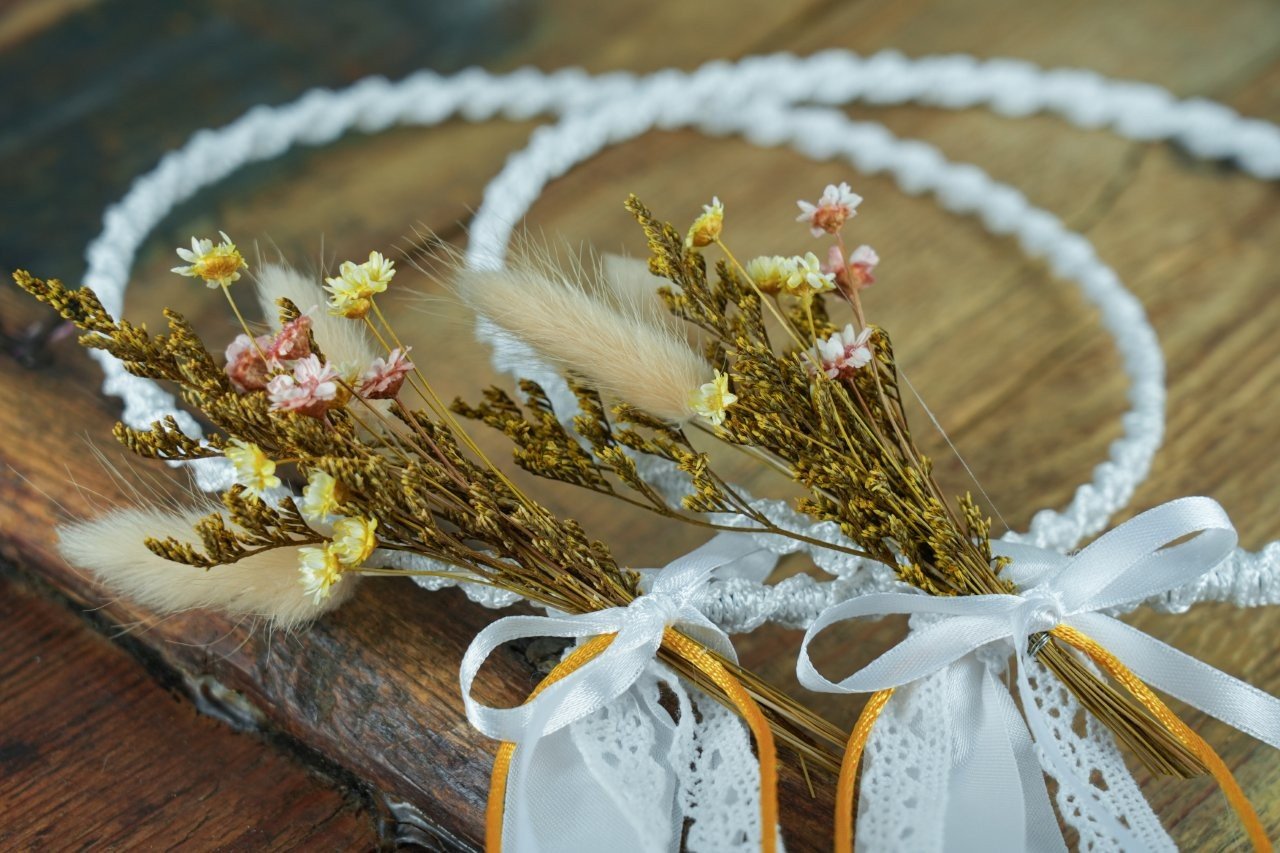 Χειροποίητα Boho Στέφανα με Αποξηραμένα Λουλούδια και Δαντέλα 3 Χειροποίητα Boho Στέφανα με Αποξηραμένα Λουλούδια και Δαντέλα - Image 3