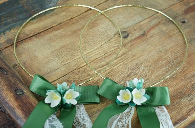 Επίχρυσα Στέφανα Με Μεταξωτά Λουλούδια