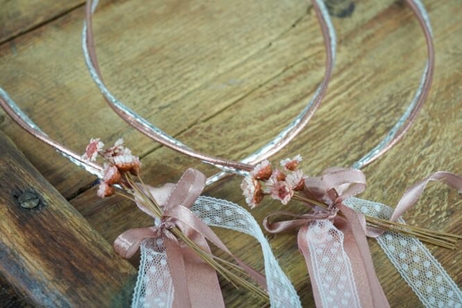 Ρομαντικά Στέφανα Γάμου σε Ροζ Χρυσό Τόνο