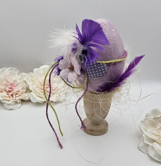 Χειροποίητο Διακοσμητικό Πασχαλινό Αυγό Foam σε Μωβ Αποχρώσεις