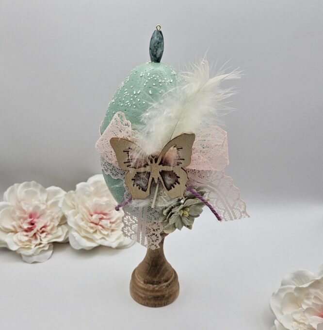 Διακοσμητικό Πασχαλινό Αυγό Foam με Βάση “Butterfly Mint”