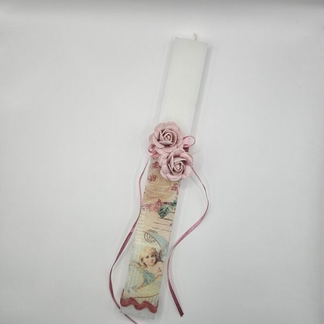 Πασχαλινή Λαμπάδα “Vintage Angel Roses”