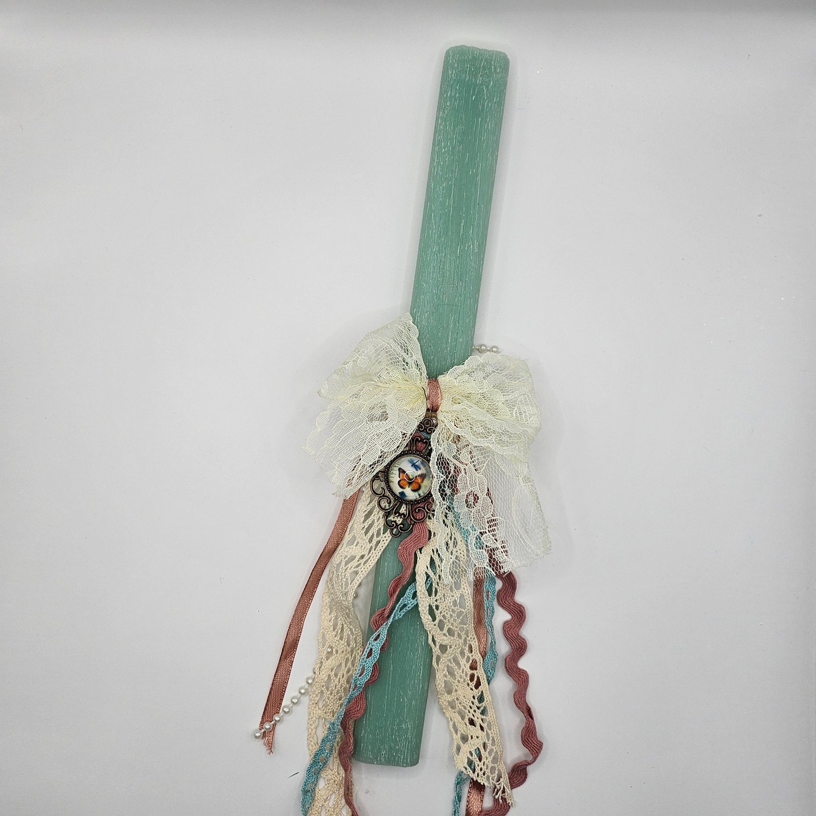 Πασχαλινή Λαμπάδα “Mint Vintage Lace” 1 Πασχαλινή Λαμπάδα “Mint Vintage Lace”