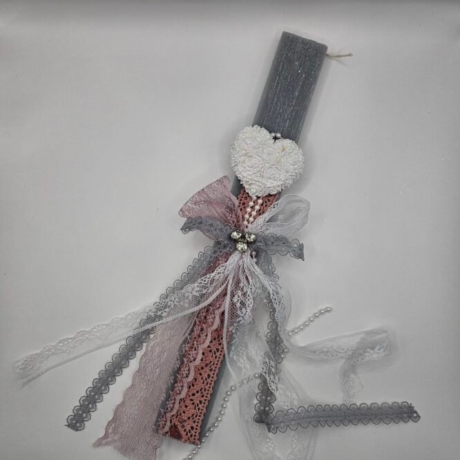 Πασχαλινή Λαμπάδα “Vintage Lace Heart”