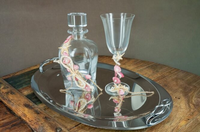 Σετ Γάμου  Δίσκος  Καράφα Ποτήρι