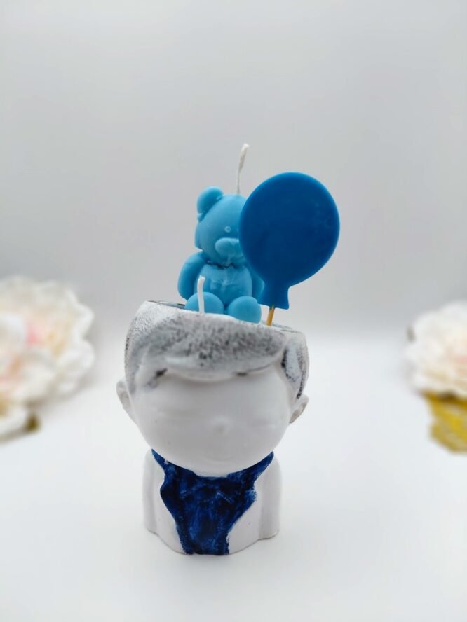 Blue Teddy – Πορσελάνινο Διακοσμητικό με Κερί